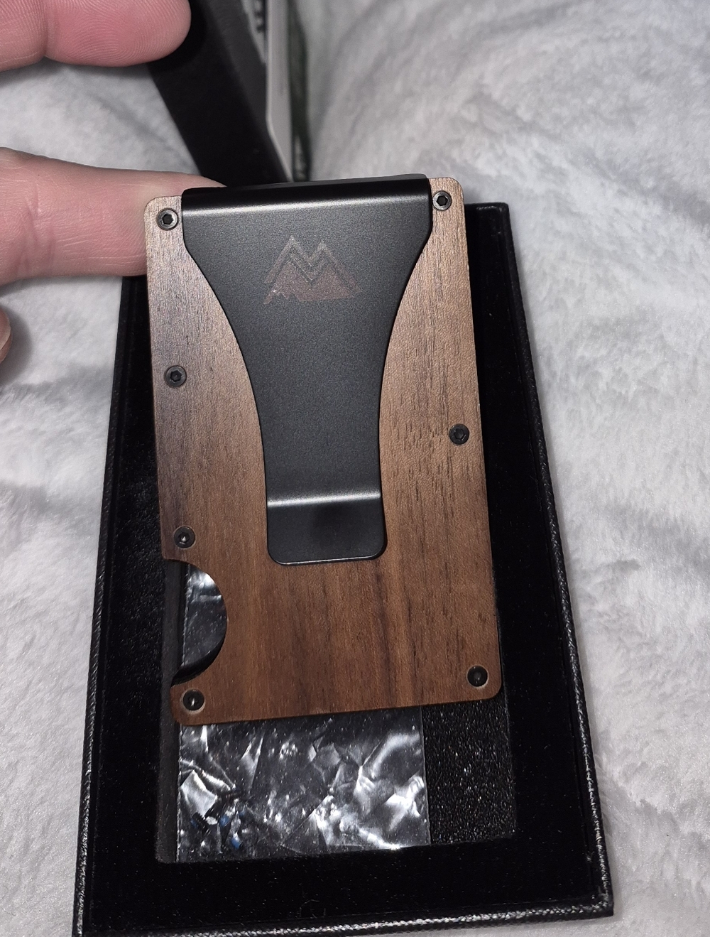 Wood Slim Minimalist Wallet with Clip